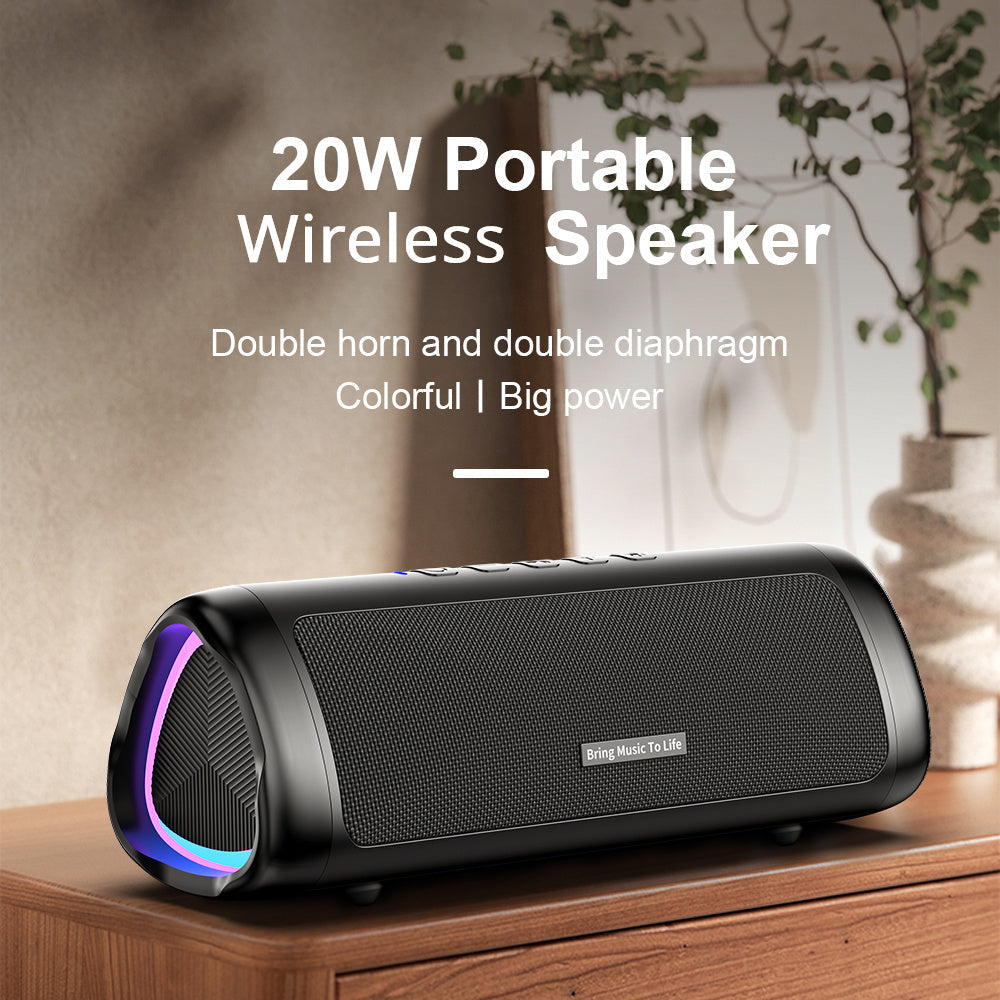 Portable 20W Wireless Speaker with RGB Lights & TWS