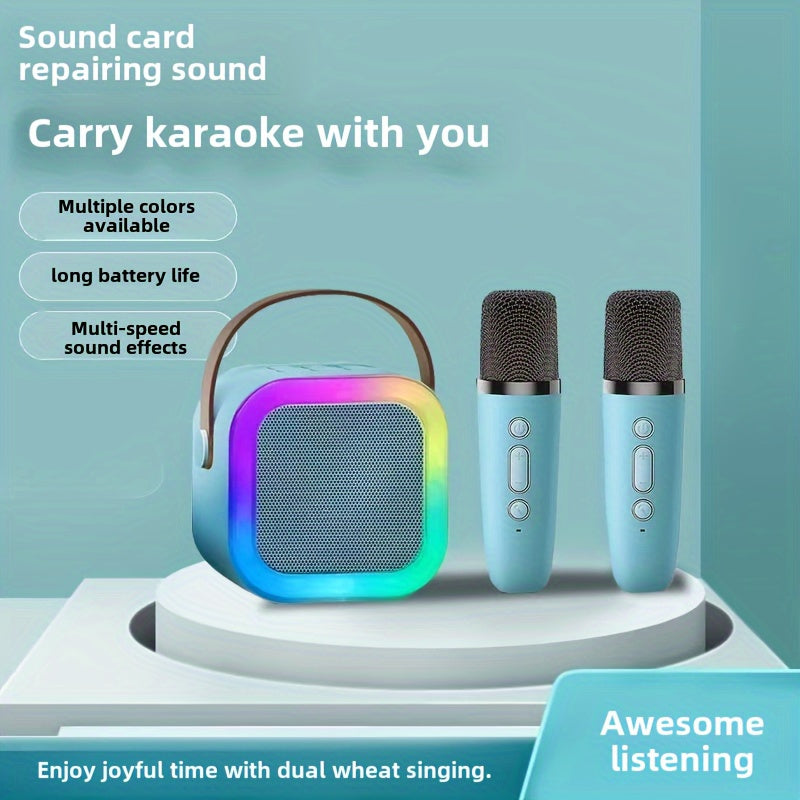 Mini Karaoke Machine with Wireless Mics