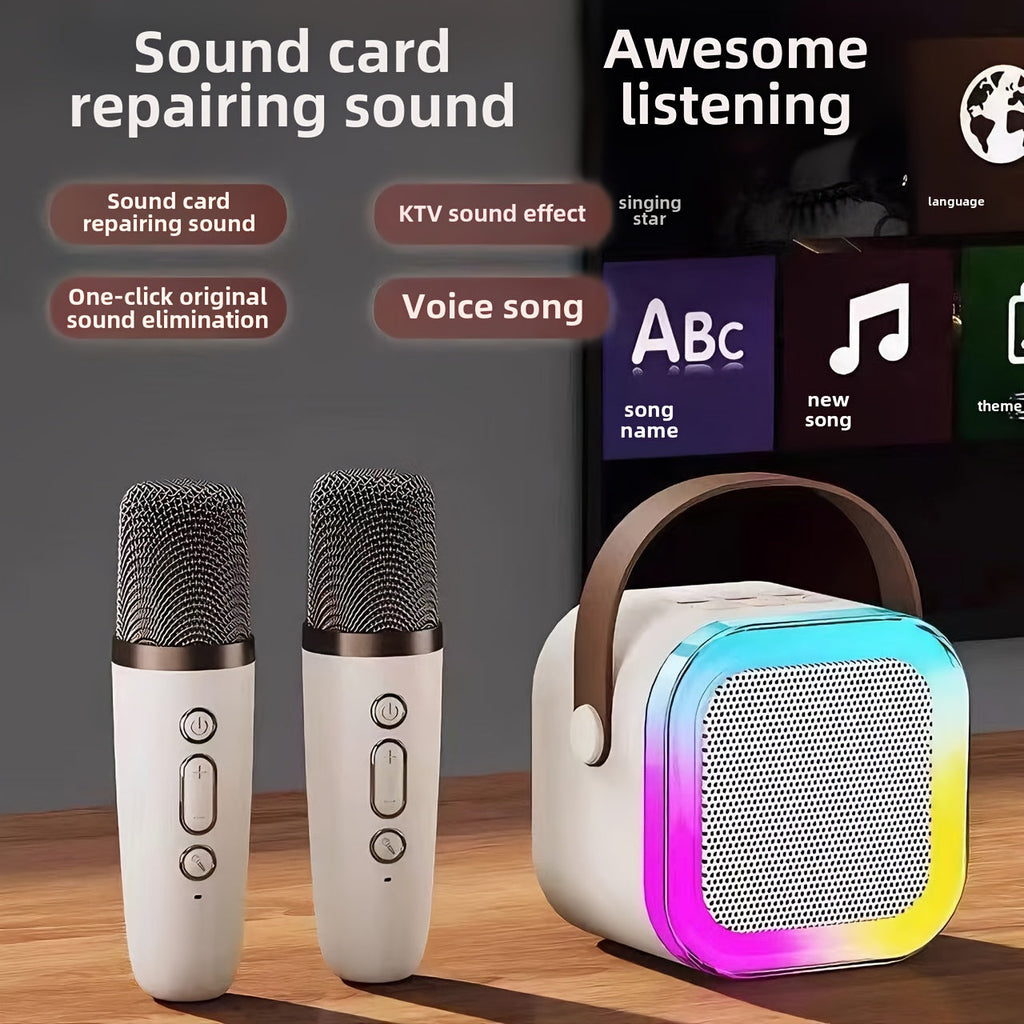 Mini Karaoke Machine with Wireless Mics