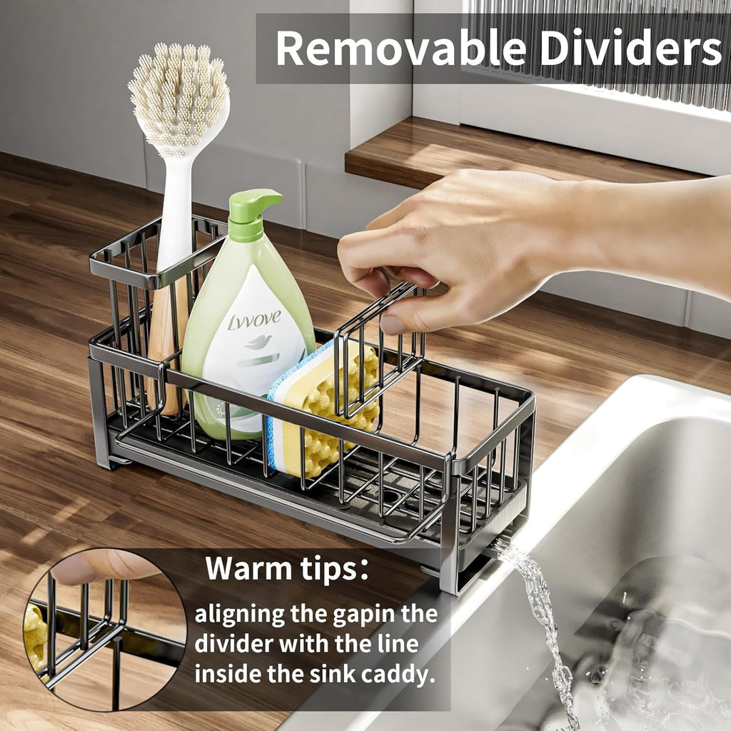 Black Stainless Steel Sink Caddy Organizer