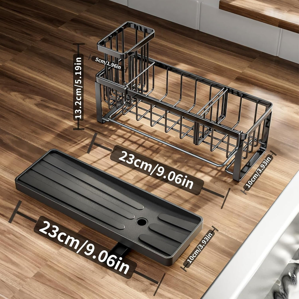 Black Stainless Steel Sink Caddy Organizer