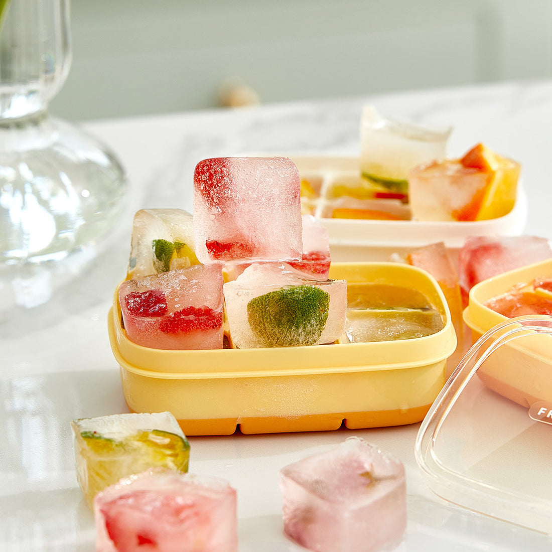 Silicone Ice Cube Mould With DIY Lid